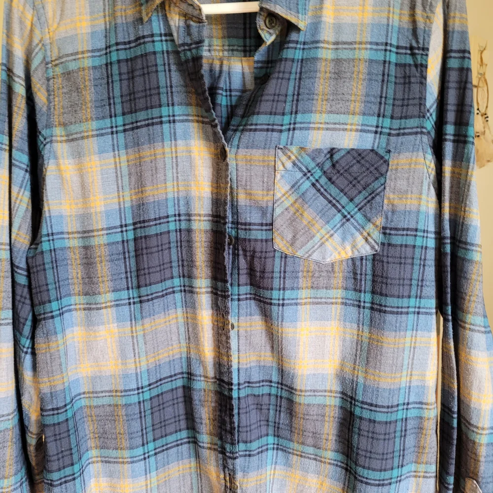 Pendleton Lightweight Checkered Shirt in Blue and Yellow, W's L - Picture 3 of 5